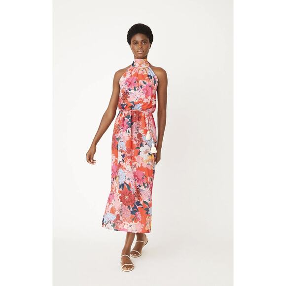 Cara Cara Allison Maxi Sundress XS Japanese Floral Print Open Back Dress Resort - Picture 1 of 12